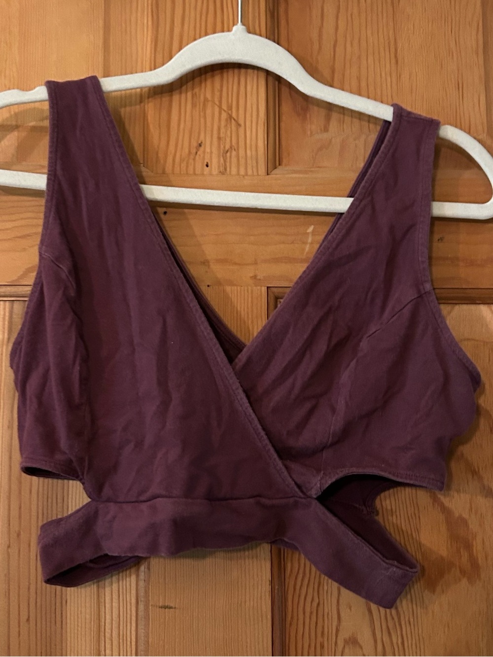 Charlotte Russe Plum Wrap Crop Tank